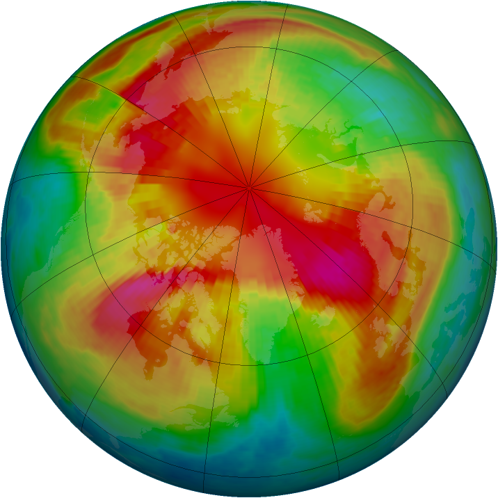 Arctic ozone map for 01 March 2002